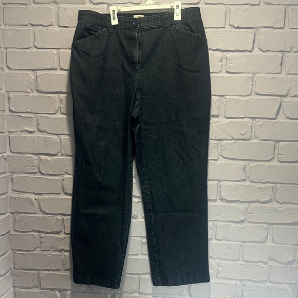NWOT L.L BEAN Black Denim Jeans size 16 - Picture 2 of 6